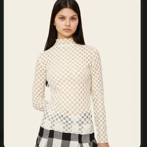 Find Me Now Harmony Checkered TAN Women's‎ Top